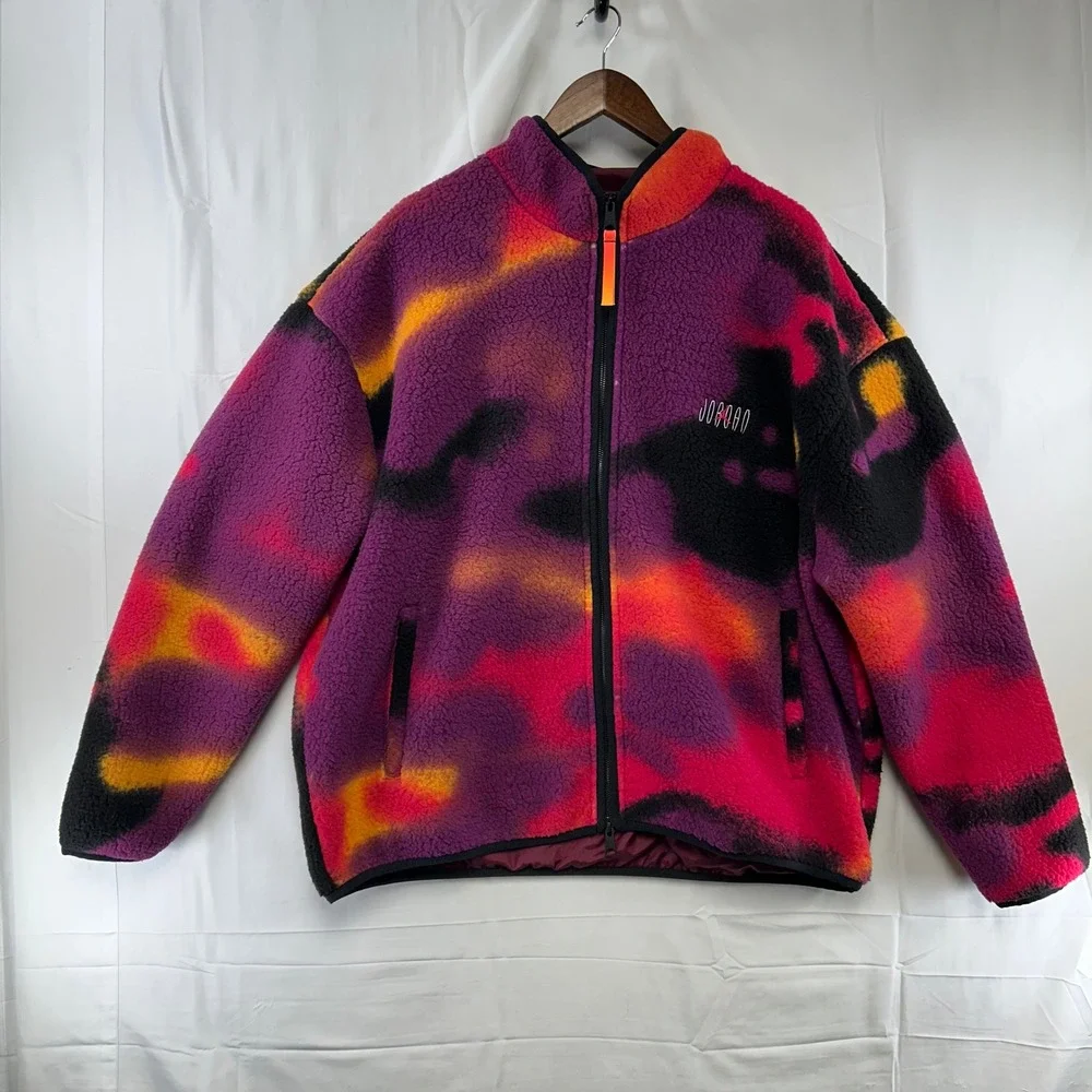 Jordan Full-Zip Fleece Jacket Mens XL Multi-Color Flight Heritage Sherpa DV1611